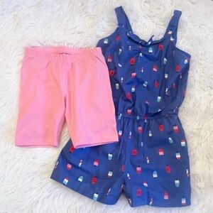 2 Piece Bundle Cat & Jack Small 6/7 Shorts Romper